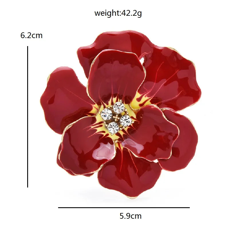 PENDRA Azurea Large Blue Enamel Flower Brooch