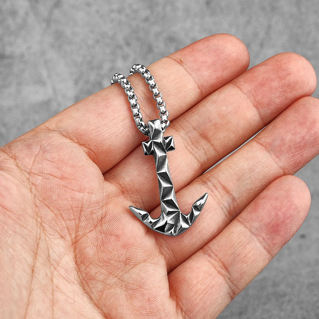 PENDRA Cutting Anchor Boyfriend Steel Necklace