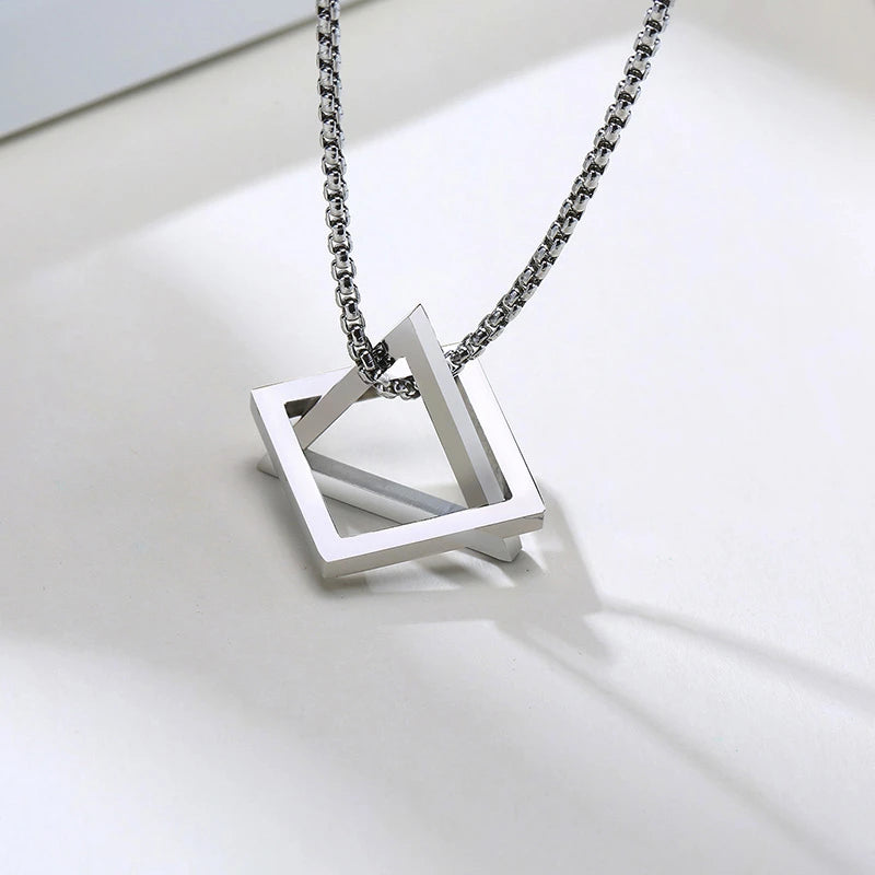 PENDRA Interlocking Triangle Pendant Necklace