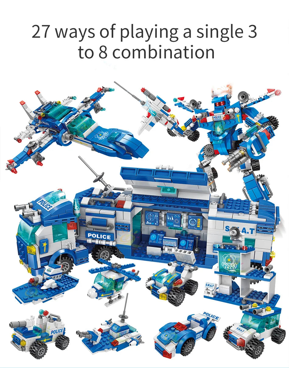 PENDRA 8in1 Police Command Building Set