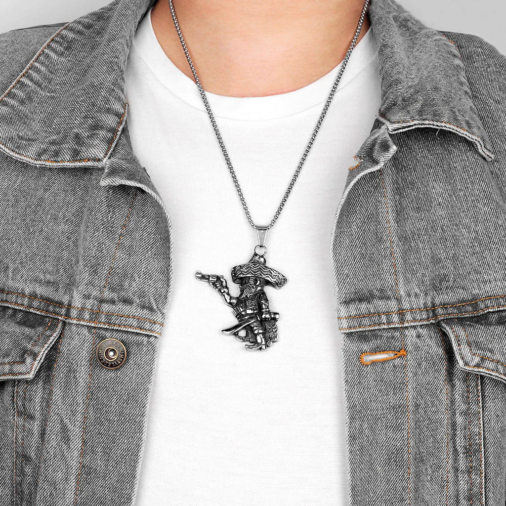 PENDRA Mexican Musketeer Boyfriend Steel Necklace