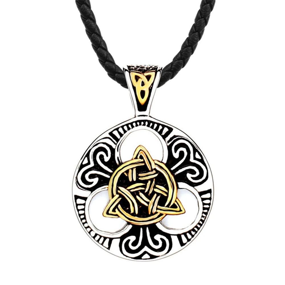 PENDRA Celtic Knot Rune Vegvisir Necklace