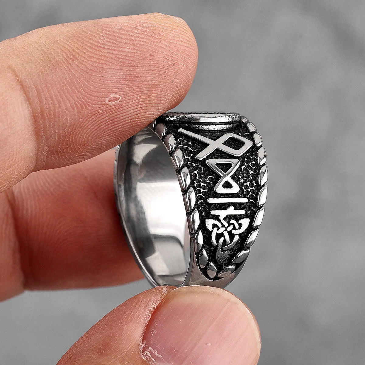 PENDRA Norse Mythology Odin Steel Ring