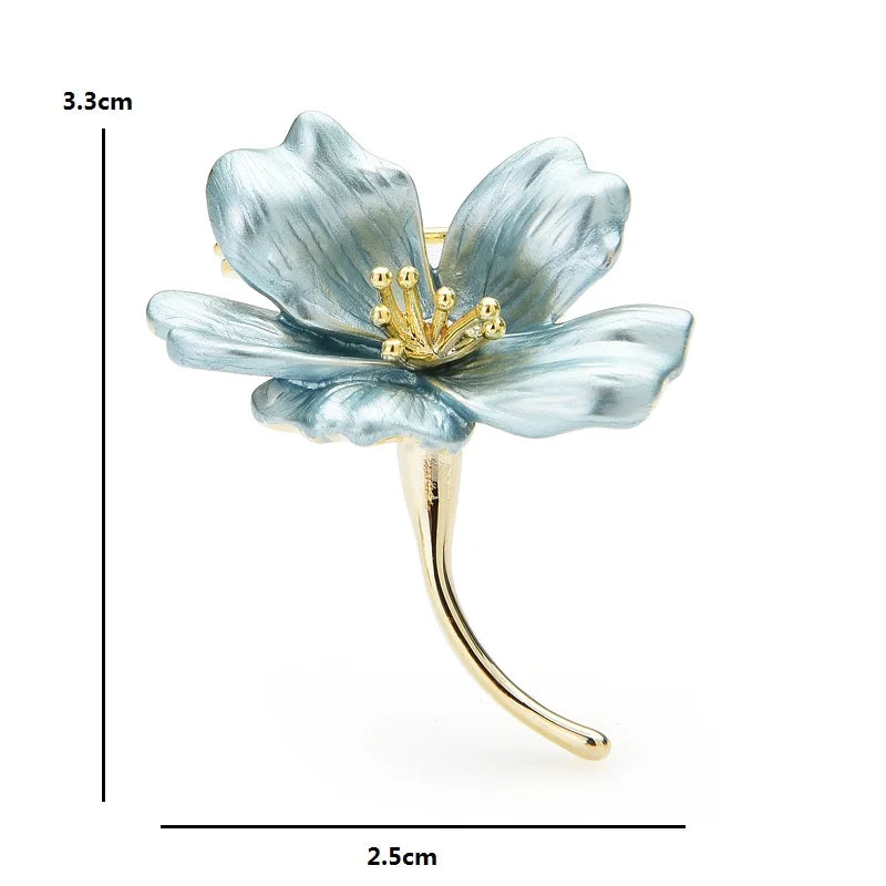PENDRA Floramix 3-Color Enamel Flower Brooch