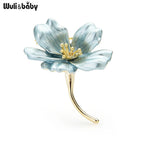PENDRA Floramix 3-Color Enamel Flower Brooch