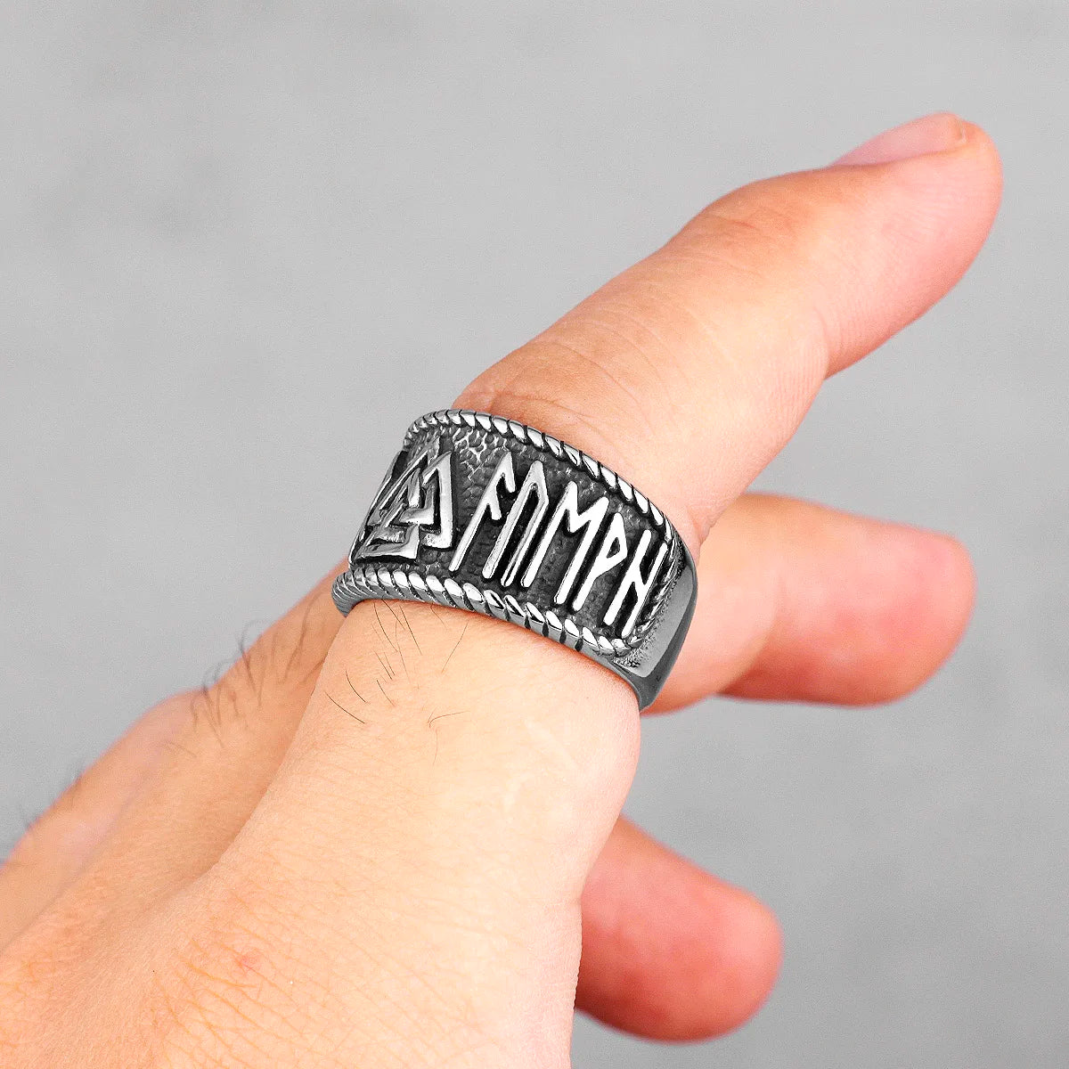 PENDRA Norse Mythology Odin Steel Ring