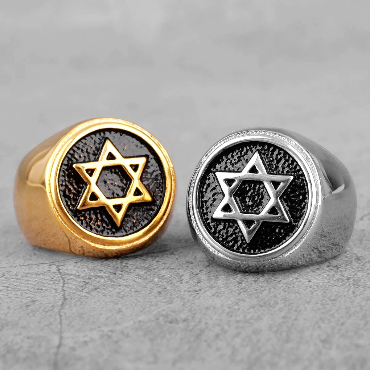 PENDRA Judaism Hexagram Star Steel Ring