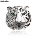 PENDRA Tigergem 2-Color Rhinestone Enamel Tiger Brooch