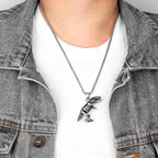 PENDRA Tyrannosaurus Dinosaur Fossil Steel Necklace