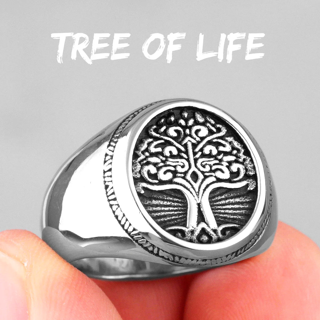 PENDRA Tree Life Nordic Steel Ring
