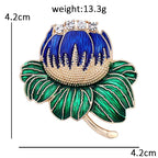 PENDRA Lotuselle Enamel Lotus Flower Brooch