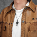 PENDRA Cobra Cross Snake Steel Necklace