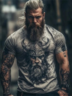 PENDRA Nordic Mythology Totem 3D-Printed Short-Sleeve T-Shirt