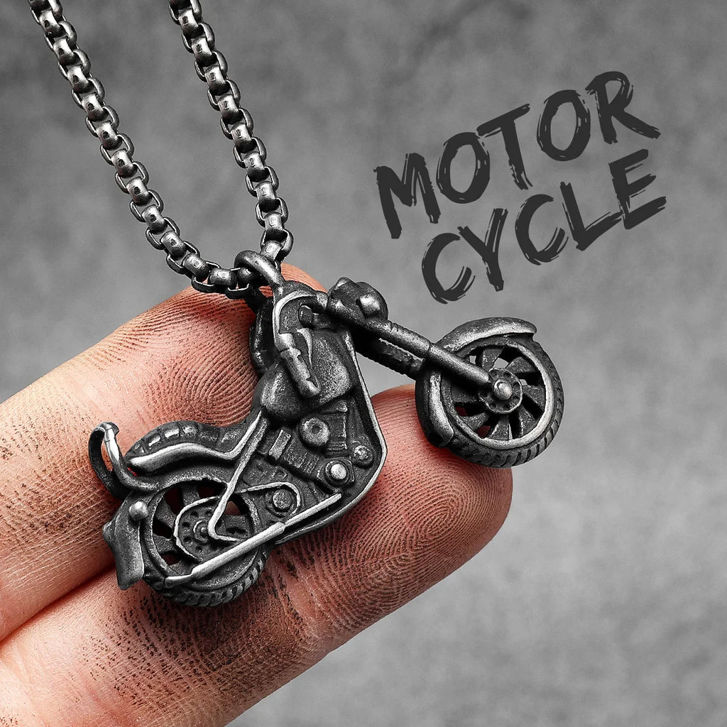 PENDRA Rider Motorcycle Rock Steel Necklace