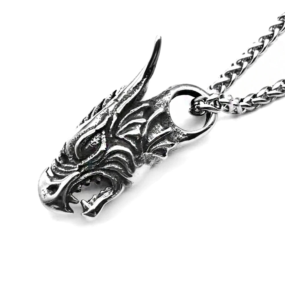 PENDRA Dragon Norse Steel Necklace