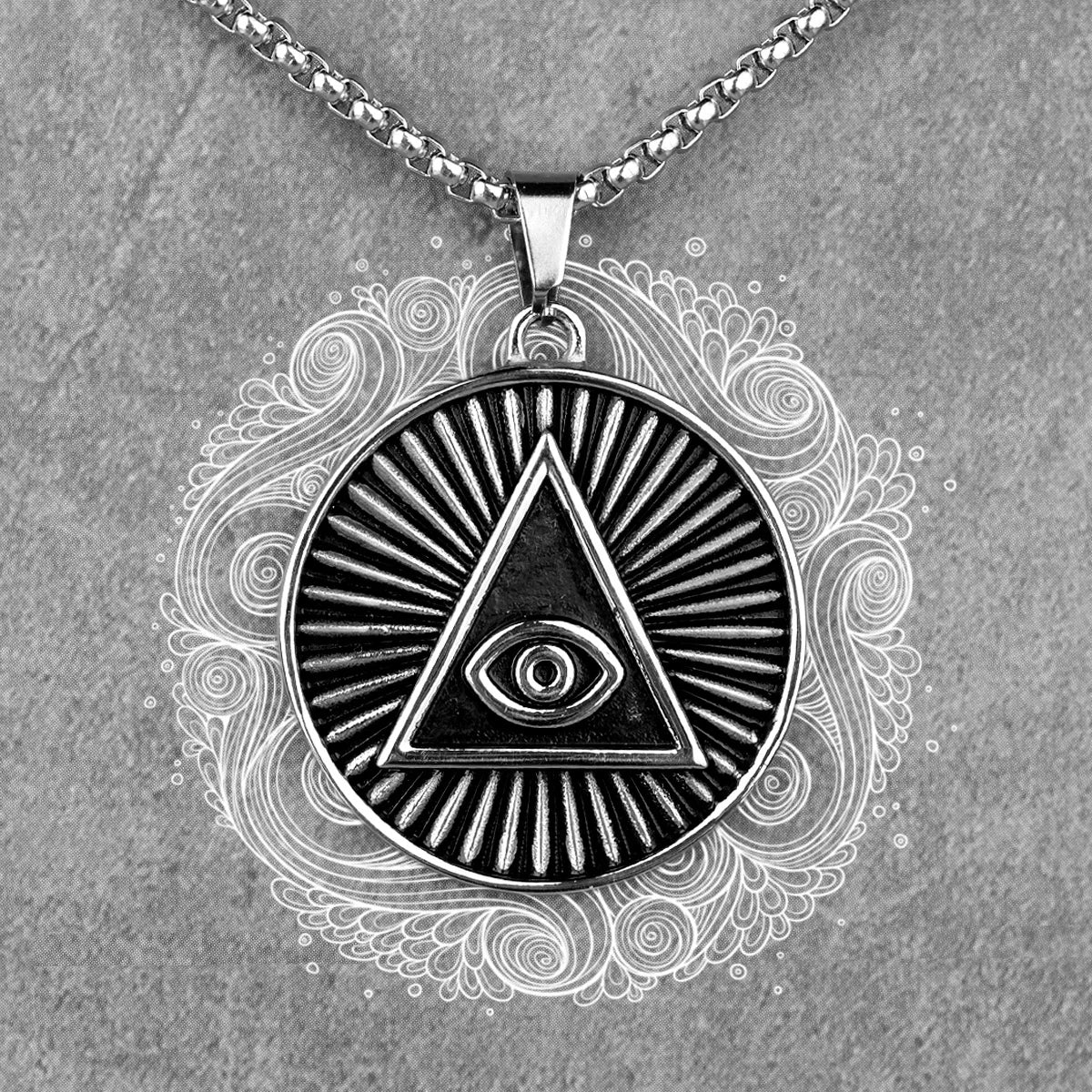 PENDRA God Eye Round Steel Necklace