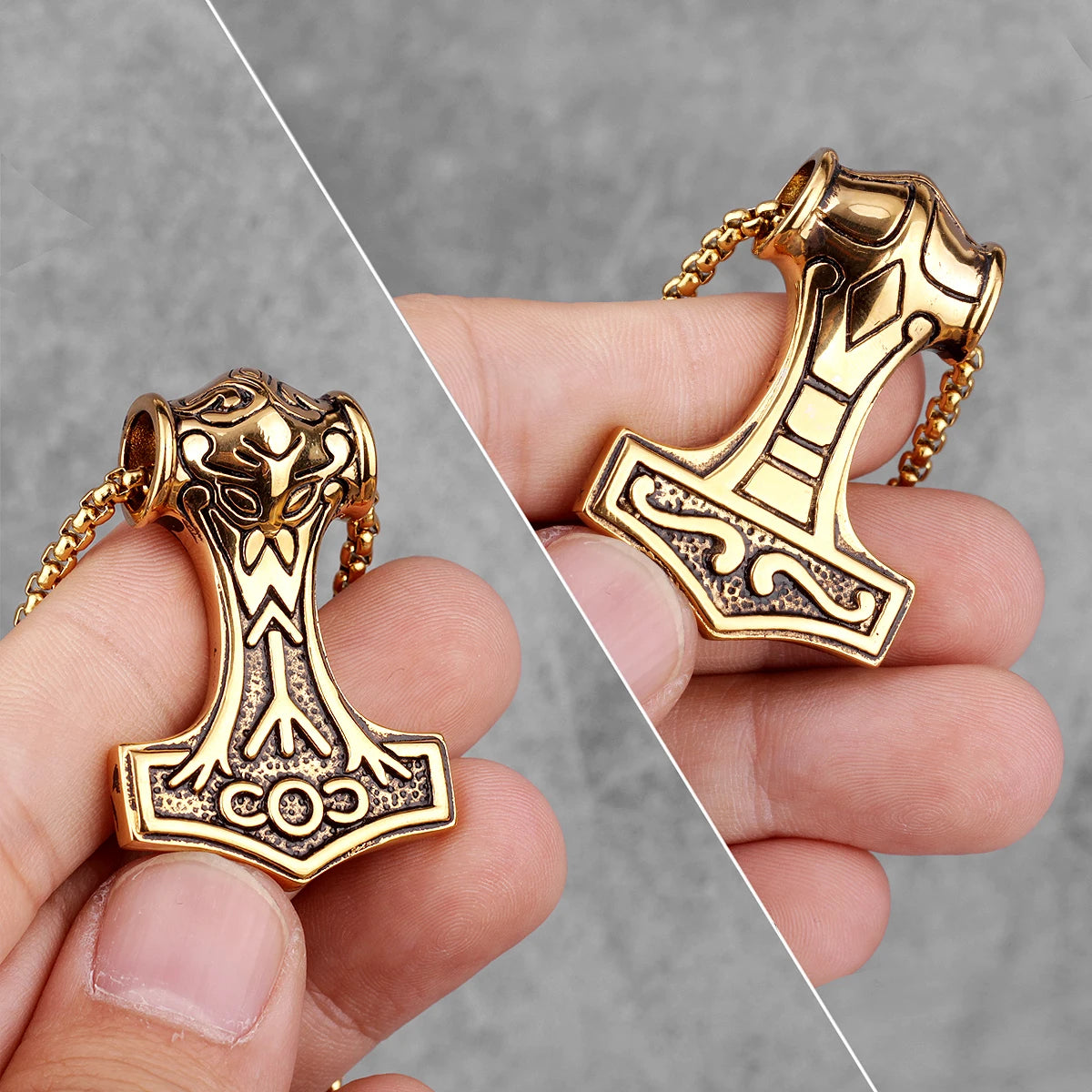 PENDRA Thor's Hammer Boyfriend Steel Necklace