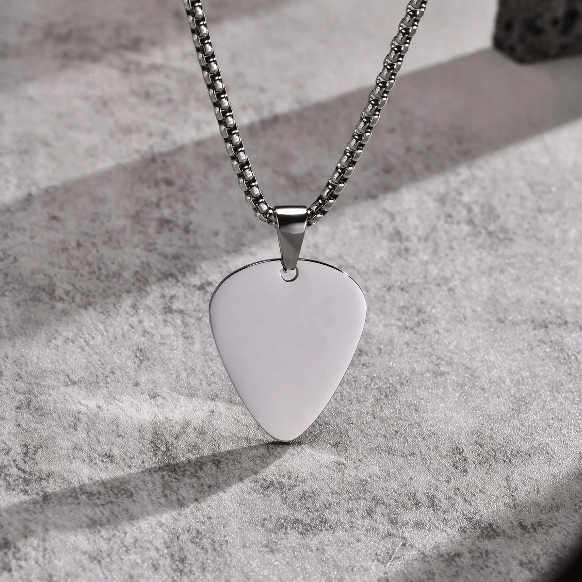 Mprainbow Unique Guitar Pick Necklace for Men Boys,Waterproof Stainless Steel Pendant Collar,Music-lovers Band Jewelry