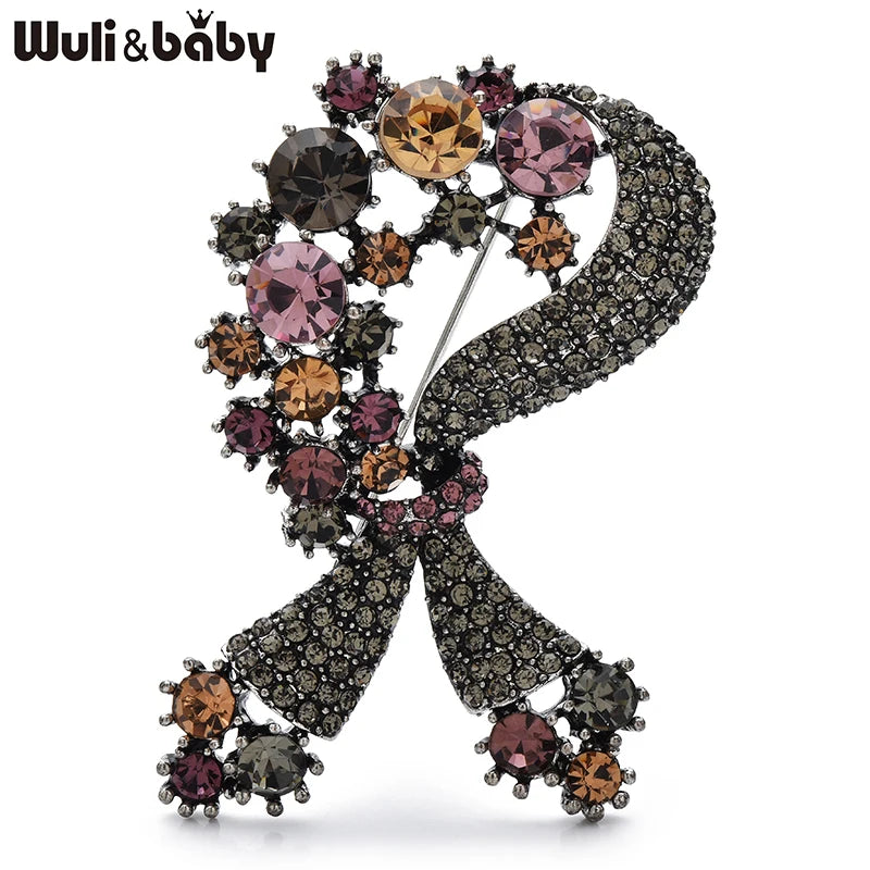 PENDRA Bellara Vintage Rhinestone Bowknot Brooch