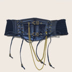 PENDRA Velayne Leather Black Chain Punk Corset Belt