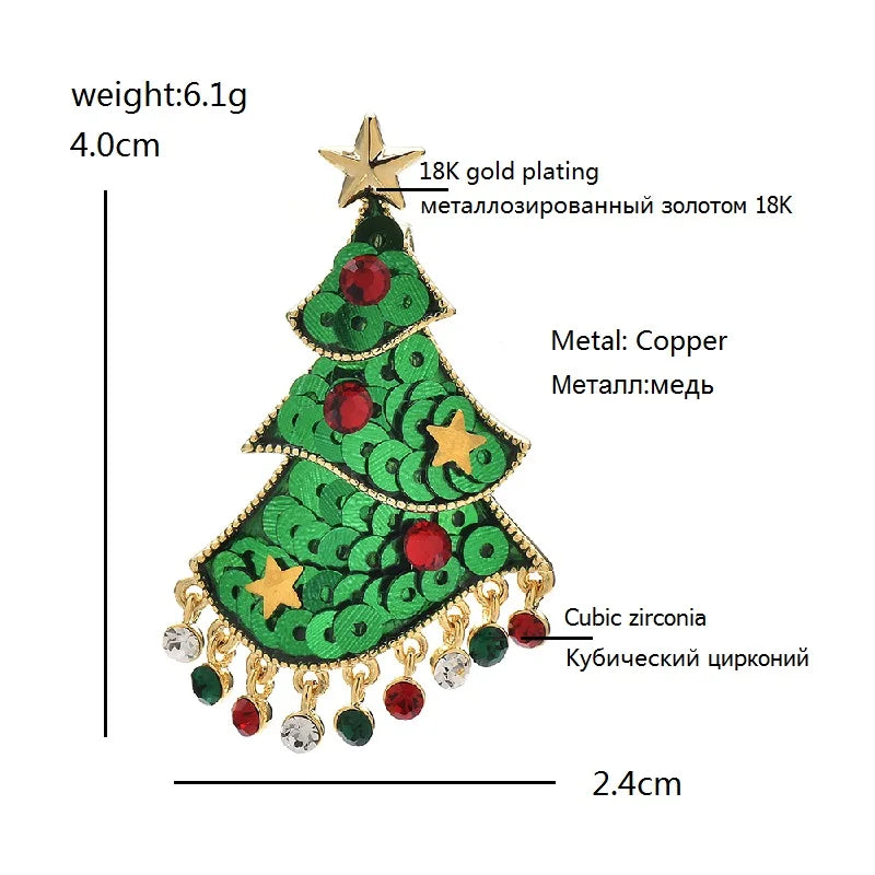 PENDRA Noelina 2-Design Christmas Tree Brooch