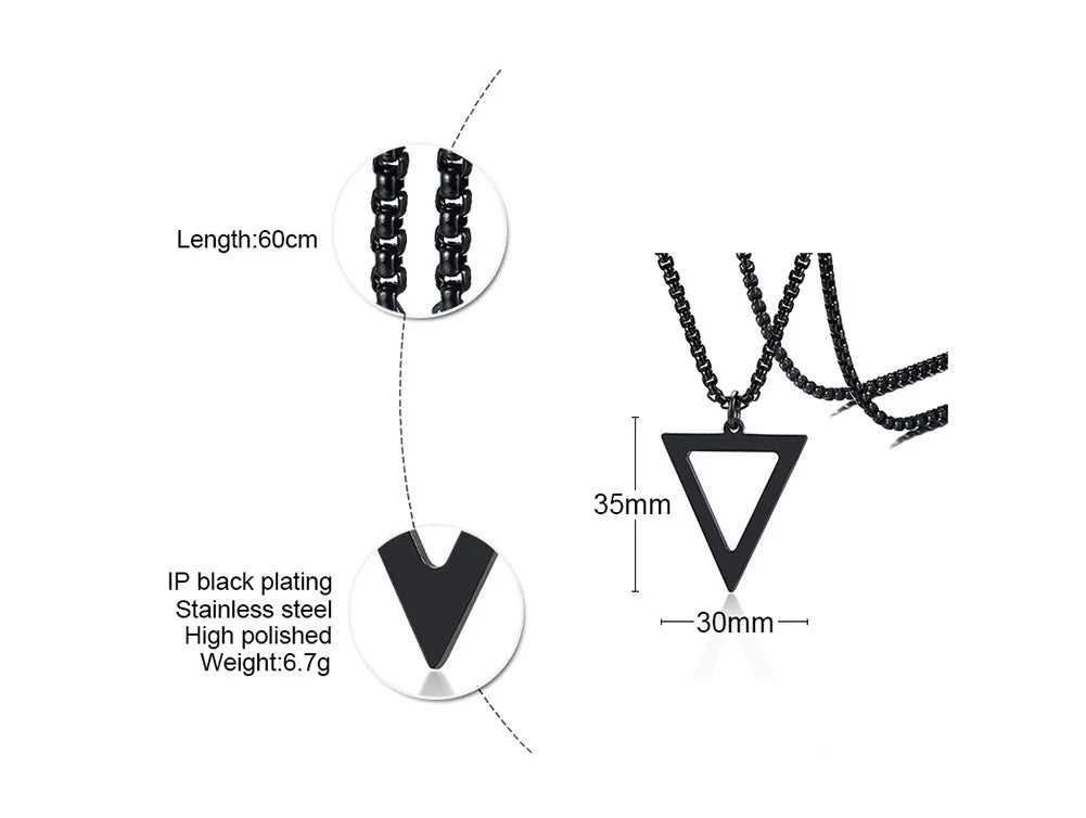 PENDRA Triangle Black Pendant Necklace