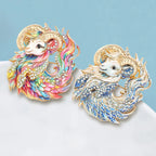 PENDRA Charm Rhinestone Goat Brooch