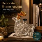 Creative Reindeer Shaped Liquor Decanter Clear Glass Alcohol Bottle with Black Stopper for Bar Cabinet Display