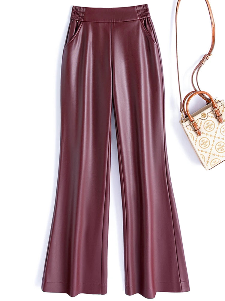PENDRA Leather Elastic Waisted Pants