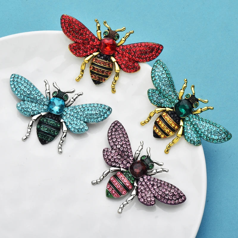PENDRA Solis Rhinestone Bee Brooch