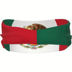 1pc Mexican Flag Sweat Absorbent Headband for Yoga & Running - Unisex Sports Hairband with Vibrant Green, White & Red Stripes an
