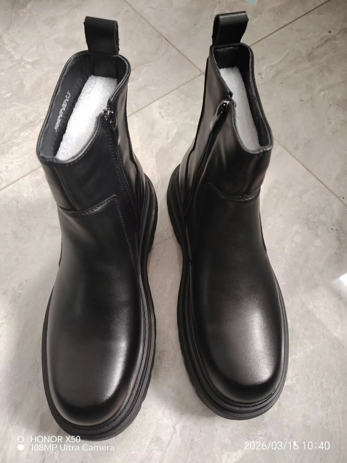PENDRA Leather Zipper Platform Top
