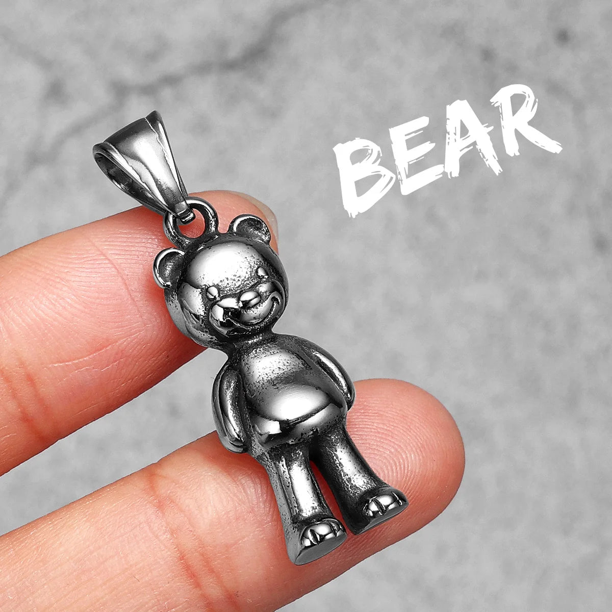 PENDRA Teddy Bear Cute Steel Necklace