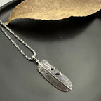 PENDRA Featherprint Stainless Steel Feather Pendant