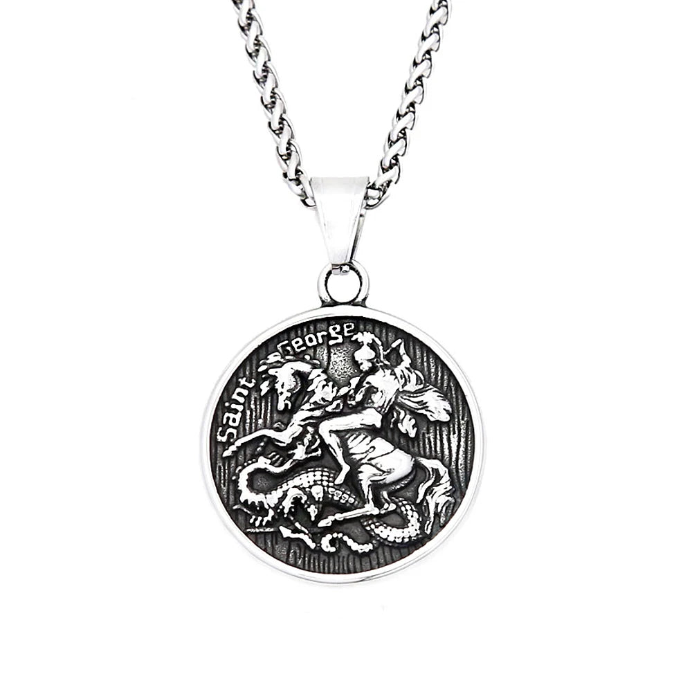 PENDRA Dragonslayer Saint George Pendant Necklace