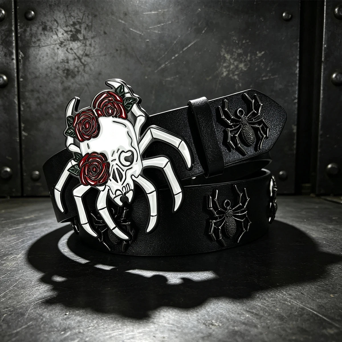 Luxury Desiner Rhinestone Spider Men's Belt Gothic Accessorise Women's Jeans Trouses Belt 3.8cm Wide Punk Belt for Halloween Day