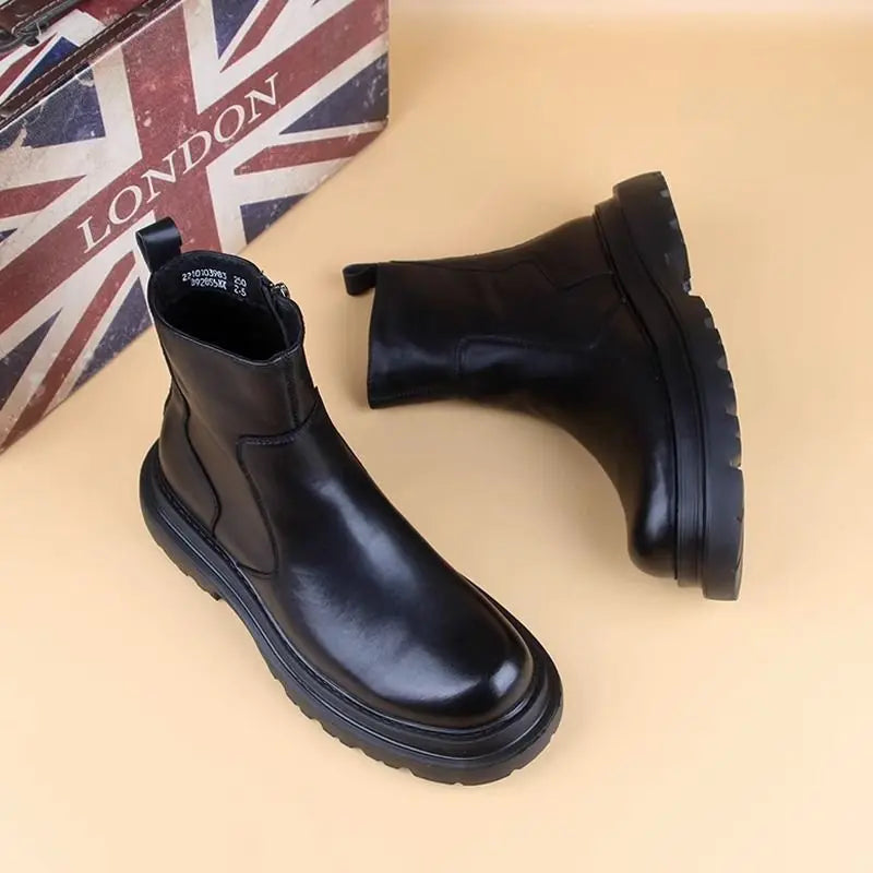 PENDRA Leather Zipper Platform Top