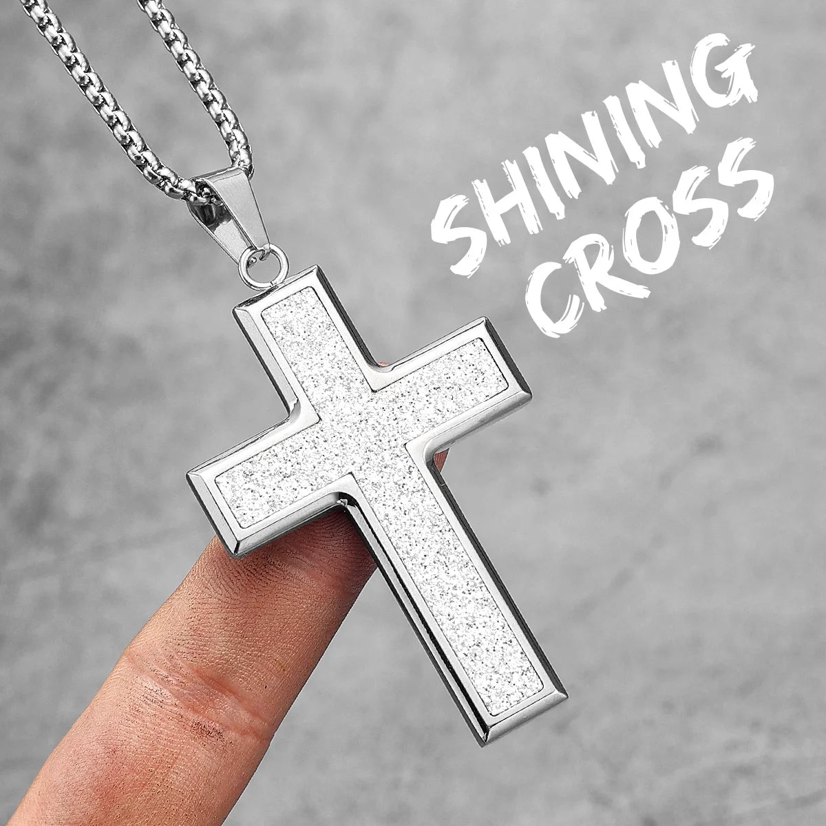 PENDRA Shining Cross Steel Necklace