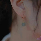 VENTFILLE 925 Silver Gold Color Hetian Jade Earrings for Women Girls Festival Gift Green Round Jewelry Dropshipping Wholesale