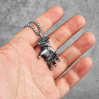 PENDRA Devil Hand Skull Steel Necklace