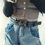 PENDRA Bellais Black Skull Designer Belt