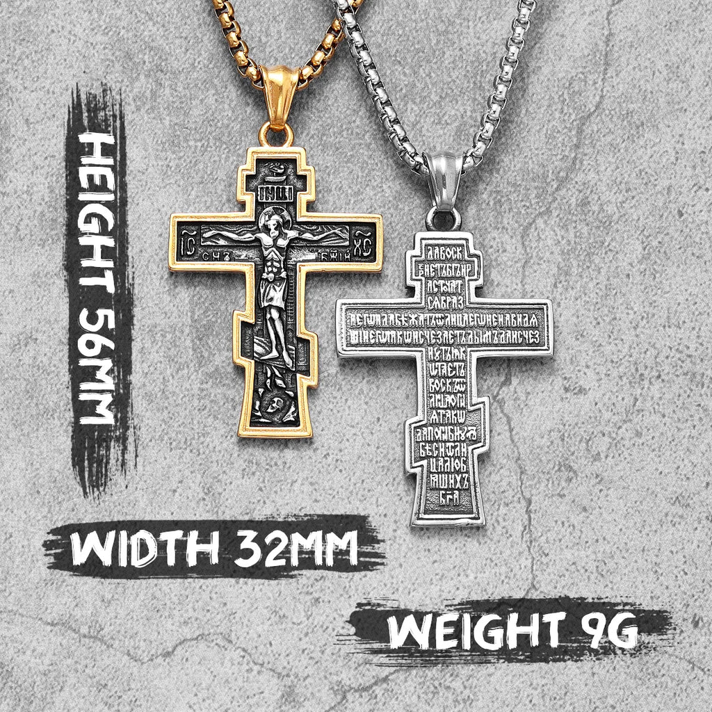 PENDRA INRI Jesus Cross Steel Necklace