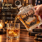 Patriotic 9/11 Memorial Glass Decanter 350mL 25th Anniversary Tribute Liquor Bottle Decorative Collectible Keepsake Gift