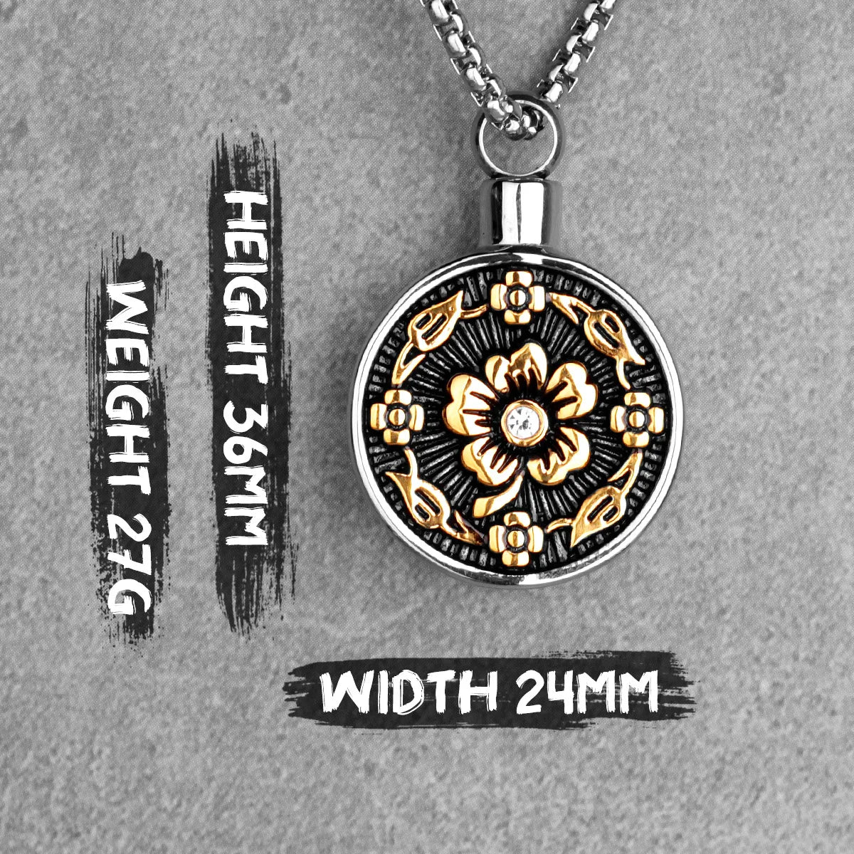 PENDRA Rose Perfume Bottle Steel Necklace
