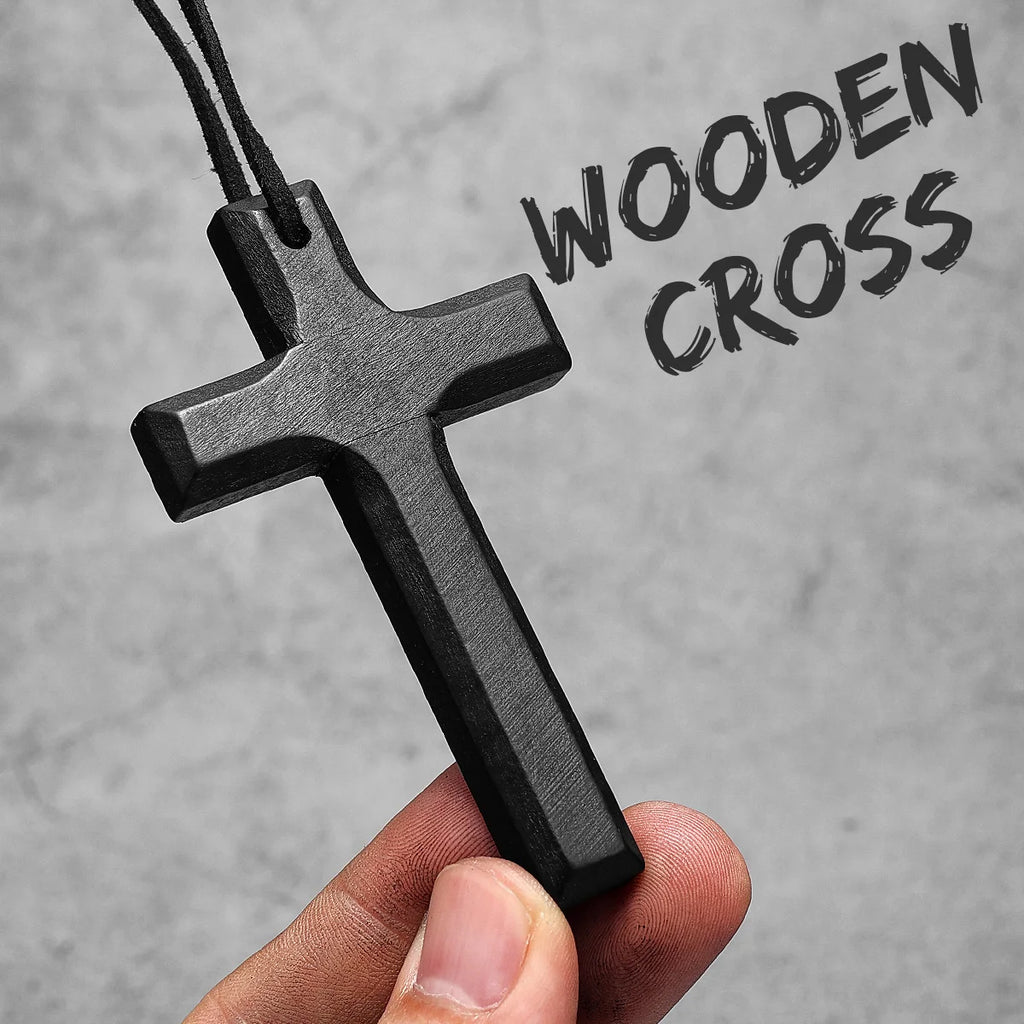 Exorcism Wood Religon Cross Men Women Necklaces Pendants Chain Unique Amulet Punk Trendy Jewelry Creativity Gift Wholesale