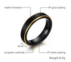 5mm Tungsten Carbide Ring for Men,Brushed Beveled Edge Scratch Resistant Couple Wedding Ring,Unisex Minimalist Jewelry Gift