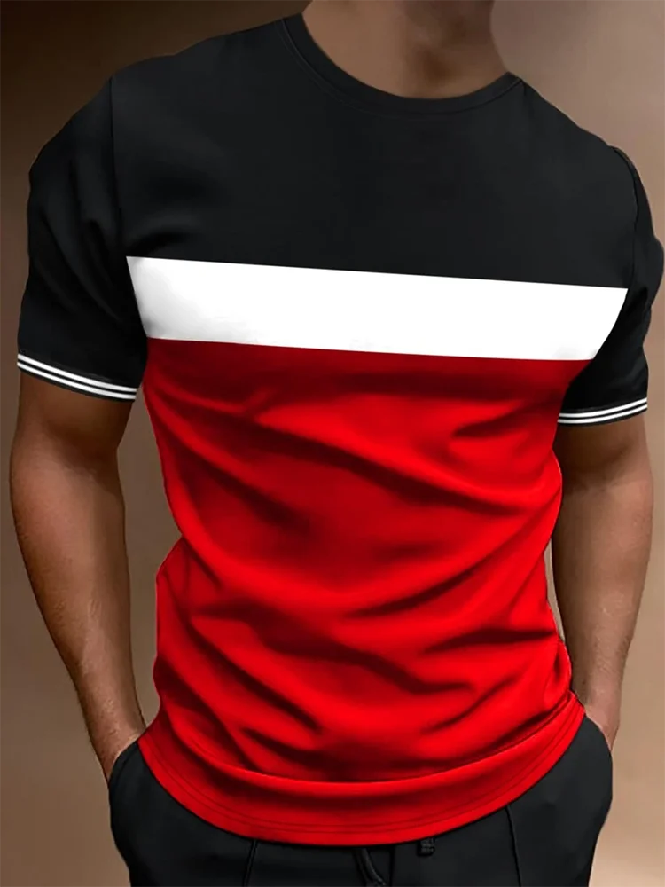 Summer Daily Street Men's T-shirt Outdoor Sports Loose Comfortable Men's T-shirt Fitness Exercise Fashion Men's Short-sleeved
