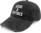 Jesus and Peptides Hat for Womens Cool Washed Distressed Baseball Cap