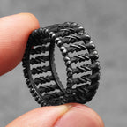 PENDRA Bone Rock Minimalism Steel Ring