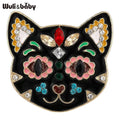 PENDRA Flower Cat Head Brooch